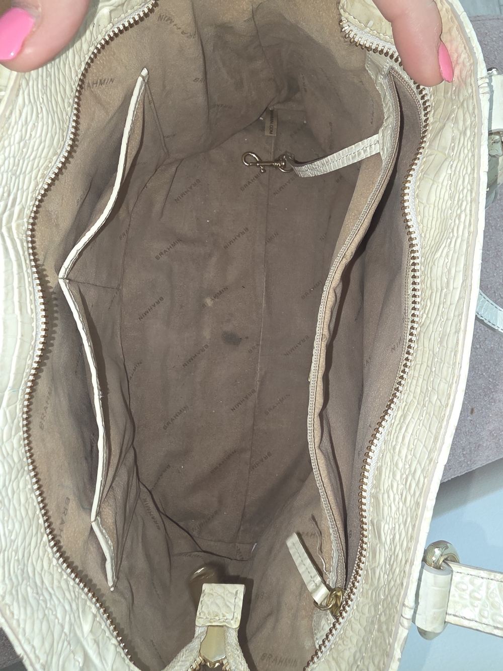 Brahmin Pearl  white, ivory Medium asher  Tote - Picture 2 of 11